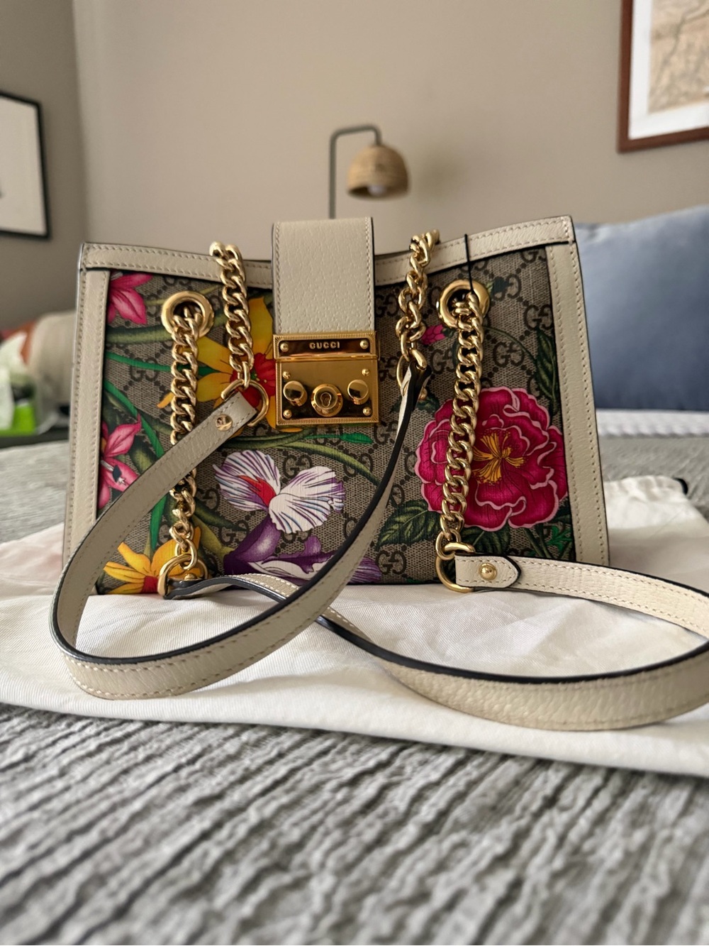 Gucci Floral Chain-Handle Shoulder Bag